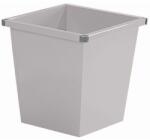 VEPA BINS Négyszögletes irodai szemetes, fém, szürke 27 l