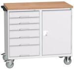 bott Karbantartó fiókos kocsi Bott Verso, 98 x 105 x 60 cm, 6 fiókos, szekrényes, multiplex, szürke-szürke