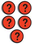 Smit Visual Magnets Smit Visual, 5 db, piros, kérdőjel