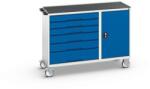 bott Karbantartó fiókos kocsi Bott Verso, 96, 5 x 130 x 55 cm, 6 fiókos, szekrény, matrac, szürke-kék