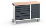 bott Karbantartó fiókos kocsi Bott Verso, 98 x 130 x 60 cm, 6 fiókos, szekrényes, multiplex, szürke-antracit