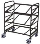 Cordes Euro polcos kocsi ferde polcokkal ellátott ládákhoz, 3 polccal, 93, 5 x 66, 5 x 112, 5 cm, szürke