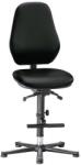 Bimossa Basic 9137 működő laboratóriumi szék siklóval, lábtartóval, tartós kontaktussal, műbőr, magas háttámla, fekete