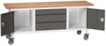 bott Mobil műhelyasztal Bott Verso Storage, 200 x 60 x 83 cm, multiplex, 3 fiók, 2 szekrény, szürke-antracit