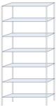 Schulte Design Ogmios fém polcállvány, alapkivitel, 300 x 130 x 30 cm, 2300 kg, 7 polc, 250 kg/polc, horganyzott