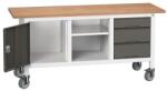 bott Mobil műhelyasztal Bott Verso Storage, 175 x 60 x 83 cm, multiplex, 3 fiók, 1 polc, 1 szekrény, szürke-antracit