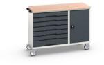 bott Karbantartó fiókos kocsi Bott Verso, 98 x 130 x 60 cm, 7 fiókos, szekrényes, multiplex, szürke-antracit