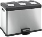 EKO Rejoice Step Bin szemetes, 3x12 l, matt rozsdamentes acél
