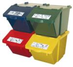 TTS 4 db-os műanyag szemetes kosár készlet szelektív hulladékgyűjtésre, 4 x 45 l térfogat