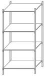 Schulte Design Andras fém polcállvány, alapkivitel, 250 x 250 x 80 cm, 1 600 kg, 4 polccal, horganyzott