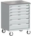 bott Cubio mobil komód, 109 x 80 x 65 cm, 6 fiókos, linóleum, szürke-kék