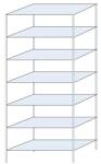 Schulte Design Taranis fém polcállvány, alapkivitel, 300 x 130 x 60 cm, 1 200 kg, 7 polccal, ezüst