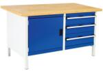 bott Műhelyasztal Bott Cubio Tároló, 84 x 150 x 75 cm, 3 fiók, szekrény, multiplex, szürke-kék