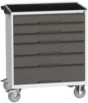 bott Verso mobil íróasztal fiókokkal, 96, 5 x 80 x 55 cm, 6 fiókos, matt, szürke-antracit
