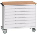 bott Verso mobil íróasztal fiókokkal, 98 x 105 x 60 cm, 7 fiókos, multiplex, szürke-szürke