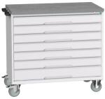 bott Verso mobil íróasztal fiókokkal, 98 x 105 x 60 cm, 7 fiókos, linóleum, szürke-szürke