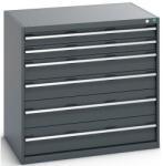 bott Műhely fiókos szekrény Bott Cubio 200, 100 x 105 x 75 cm, 6 fiókos, antracit-antracit