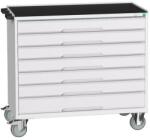 bott Verso mobil íróasztal fiókokkal, 96, 5 x 105 x 55 cm, 7 fiókos, matt, szürke-szürke