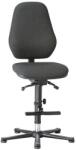 Bimossa Munkalaboratóriumi szék Bimos Basic 9137 siklóval, lábtartóval, tartós érintkezéssel, szövet, magas háttámla, fekete