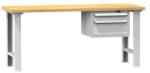 POLAK Műhelyasztal KOMBI BB5815, 1500 x 800 x 890 mm, BÜKK, szürkésszürke