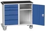 bott Karbantartó fiókos kocsi Bott Verso, 96, 5 x 105 x 55 cm, 5 fiókos, szekrény, matrac, szürke-kék