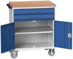 bott Verso mobil íróasztal fiókokkal, 98 x 80 x 60 cm, 2 fiók, szekrény, multiplex, szürke-kék