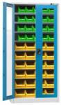 Polak Szekrény dobozokkal UK1-B21S, 950 x 400 x 1950 mm, szürkéskék