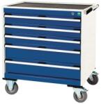 bott Cubio mobil fiókos szekrény, 88, 5 x 80 x 65 cm, 5 fiókos, matt, szürke-kék