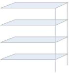 Schulte Design Andras fém polcállvány, hozzáépíthető, 250 x 200 x 60 cm, 1 600 kg, 4 polccal, horganyzott
