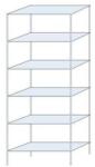 Schulte Design Ogmios fém polcállvány, alapkivitel, 250 x 100 x 40 cm, 1700 kg, 6 polc, 250 kg/polc, horganyzott