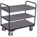 Variofit Polcos kocsi, 250 kg-ig, 3 polc, 1 emelt élű, 99 x 106 x 60 cm, szürke