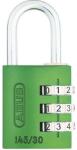 Abus 145 számzáras lakat, 3 számjegyű, kengyel 5 mm, zöld