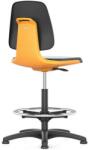 Bimossa Munkaszék Bimos Labsit 9121 siklóval, lábtartóval, Supertec huzattal, antracit/narancs