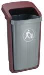 VEPA BINS Műanyag kültéri szemetes, 50 l, szürke bordó