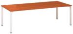 Alfa Office Alfa 420 konferenciaasztal fehér lábazattal, 240 x 100 x 74, 2 cm, cseresznye mintázat