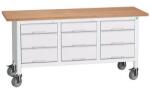 bott Mobil műhelyasztal Bott Verso Storage, 175 x 60 x 83 cm, multiplex, 9 fiókos, szürke-szürke