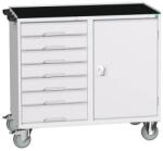 bott Karbantartó fiókos kocsi Bott Verso, 96, 5 x 105 x 55 cm, 7 fiókos, szekrényes, multiplex, szürke-szürke