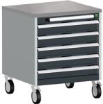 bott Cubio mobil komód, 79 x 65 x 65 cm, 5 fiókos, linóleum, szürke-antracit