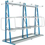 Manorga Epsivol kétoldalú függőleges fém állvány, alaptípus, 250 x 180 x 34 cm, kék