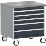 bott Cubio mobil komód, 89 x 80 x 65 cm, 5 fiókos, linóleum, szürke-antracit