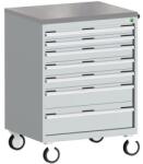 bott Cubio mobil komód, 109 x 80 x 65 cm, 7 fiókos, linóleum, szürke-szürke