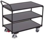 Variofit Polcos kocsi fogantyúval, 250 kg-ig, 3 polc, 101 x 132, 5 x 82, 5 cm, szürke