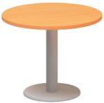 Alfa Office Alfa 400 kerek konferenciaasztal szürke lábazattal, 70 x 50, 7 cm, bükk Bavaria mintázat