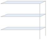 Schulte Design Andras fém polcállvány, hozzáépíthető, 200 x 200 x 40 cm, 1 200 kg, 3 polccal, horganyzott