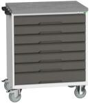 bott Verso mobil íróasztal fiókokkal, 98 x 80 x 60 cm, 7 fiók, linóleum, szürke-antracit