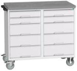 bott Karbantartó fiókos kocsi Bott Verso, 98 x 105 x 60 cm, 10 fiók, linóleum, szürke-szürke