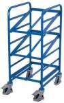 Cordes Euro polcos kocsi ferde polcokkal ellátott ládákhoz, 3 polccal, 52 x 66, 5 x 116 cm, kék