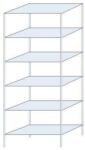 Schulte Design Ogmios fém polcállvány, alapkivitel, 250 x 100 x 50 cm, 1700 kg, 6 polc, 250 kg/polc, horganyzott