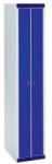 Acial keskeny szerelt öltözőszekrény, 2 rekeszes, 200 mm, hengerzárral, szürke/kék