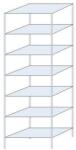Schulte Design Ogmios fém polcállvány, alapkivitel, 300 x 100 x 60 cm, 2300 kg, 7 polc, 150 kg/polc, horganyzott